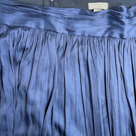 New J.Crew Navy Softly Pleated Maxi Skirt - Picture 2 of 6